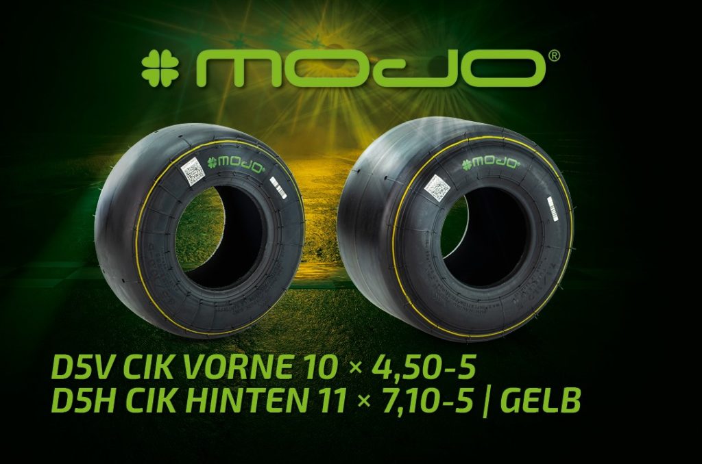 Kartreifen MOJO Slick D5 CIK gelb für Racing 